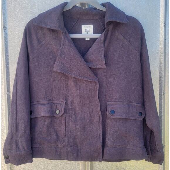 BillaBong Spring Skate Drape Linen Blend Jacket Women's Size M - Picture 1 of 5